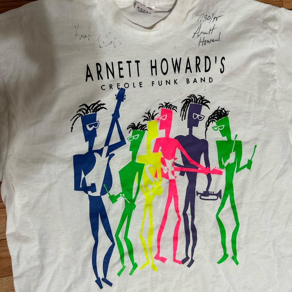 Vintage Arnett Howards Creole Funk Autographde Band Tee Size Large.